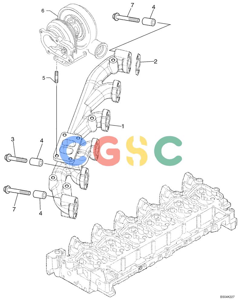 纽荷兰零件查询(DC95) - CRAWLER DOZER (8/04-) (02-22) - MANIFOLD - EXHAUST New Holland Constructuion