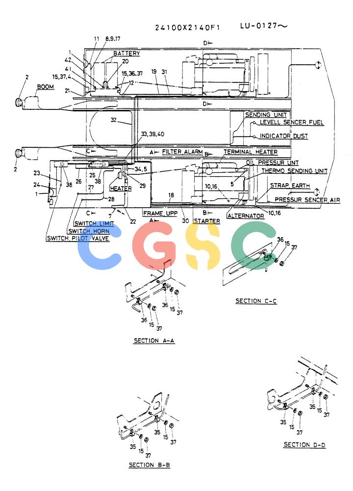 神钢零件查询(K935) - EXCAVATOR SUPPLEMENT ASN LU00154 (1/76-12/03) (07-031) - INSTAL, ELEC WIRE (FOR NORWAY) Kobelco