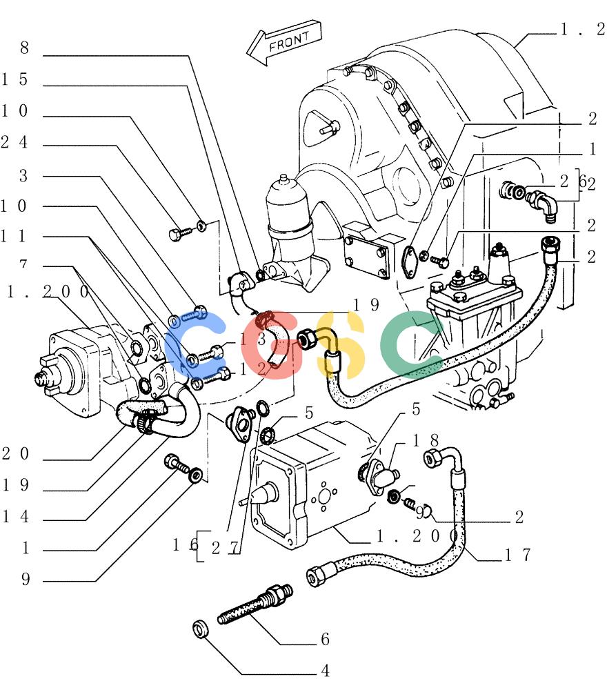 纽荷兰零件查询(FD145) - CRAWLER DOZER (N.A. VERSION) (10/98-) (1.220[01]) - TRANSMISSION LUBRICATION SYSTEM New Holland Constructuion