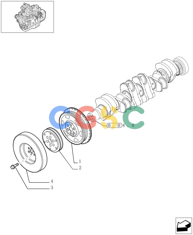 神钢零件查询(F4GE9684C J600) - ENGINE 504124795 - 920019900 (1/13-) (0.08.4[01]) - PULLEY - CRANKSHAFT (504062760) Kobelco