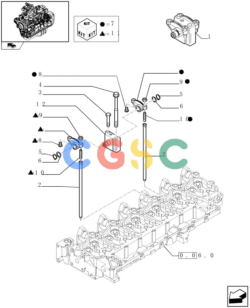 神钢零件查询(F4GE9684R J600) - ENGINE - 504115847 - 84459738 (1/08-12/12) (0.06.6) - ROCKER SHAFT (504090396) Kobelco