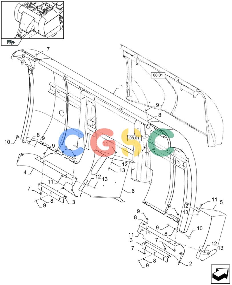 凯斯零件查询(LB433S) - BIG RECTANGULAR BALER (9/08-12/12) (08.26[01]) - PROTECTIONS FLYWHEEL Case Agriculture