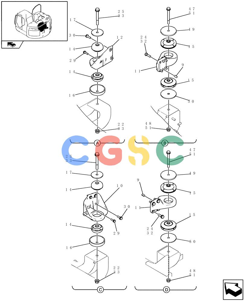 纽荷兰零件查询(E235BSR) - CRAWLER EXCAVATOR (5/07-) (0.000[02]) - ENGINE SUSPENSIONS New Holland Constructuion