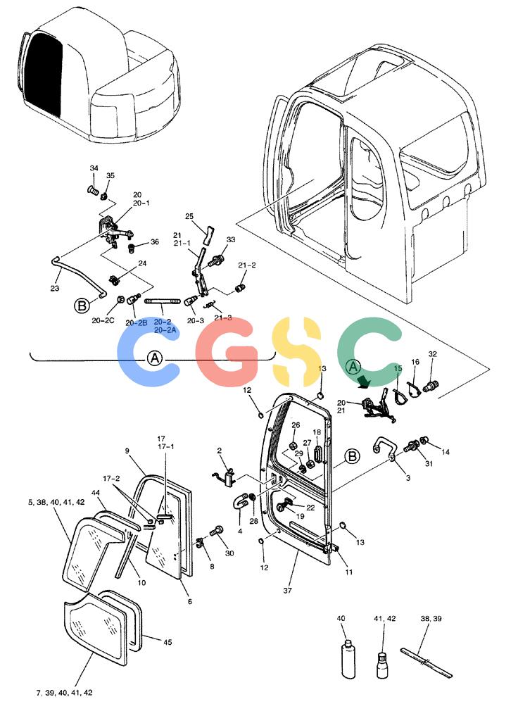 纽荷兰零件查询(EH70) - MIDI CRAWLER EXCAVATOR (N.A.) (1/05-) (046) - DOOR ASSY, CAB New Holland Constructuion