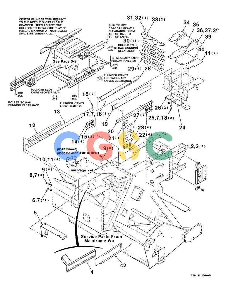 凯斯零件查询(8530) - CASE IH RECTANGULAR BALER (1/88-12/99) (5-06) - MAINFRAME & PLUNGER ASSEMBLY Case Agriculture