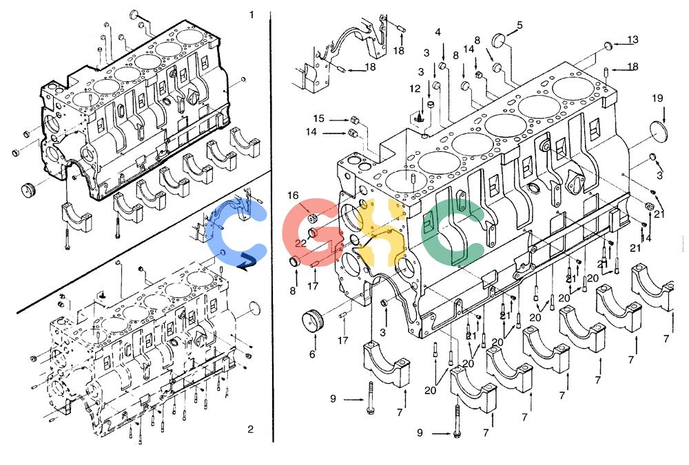 纽荷兰零件查询(AD250 (3.5 VERSION)) - ARTICULATED DUMP TRUCK (7/01-) (0.040[01]) - ENGINE - CRANKCASE New Holland Constructuion