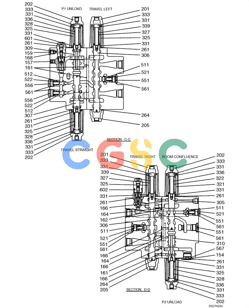 神钢零件查询(ED150) - BLADE RUNNER ACERA SR EXCAVATOR DOZER (TIER 3 ) ASN YL06-01201 (5/08-12/12) (08-01-00[03]) - VALVE ASSEMBLY, CONTROL (YY30V00058F1), FIGURE 3 OF 5 Kobelco