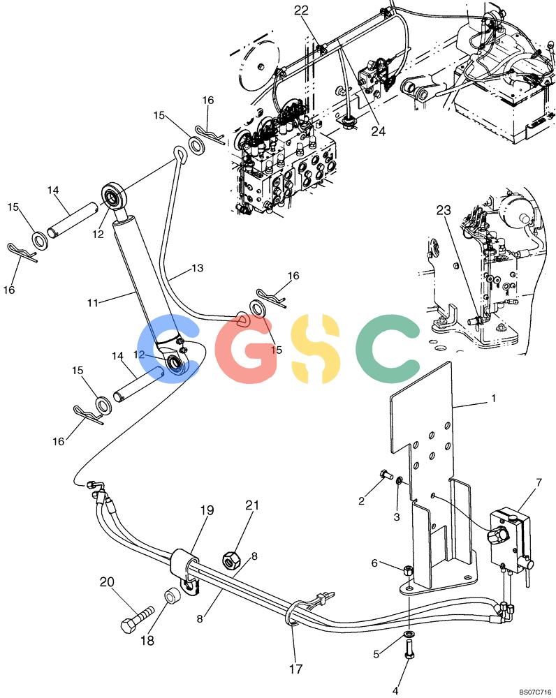 纽荷兰零件查询(D150B) - CRAWLER DOZER TIER 3 (HYDRO) (10/07-) (09-24) - CAB OR CANOPY - TILT COMPONENTS New Holland Constructuion
