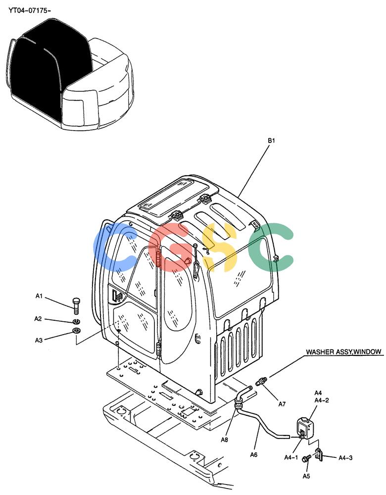 纽荷兰零件查询(E70SR) - MIDI CRAWLER EXCAVATOR ASN YT04-07175 (01-034) - CAB INSTAL New Holland Constructuion