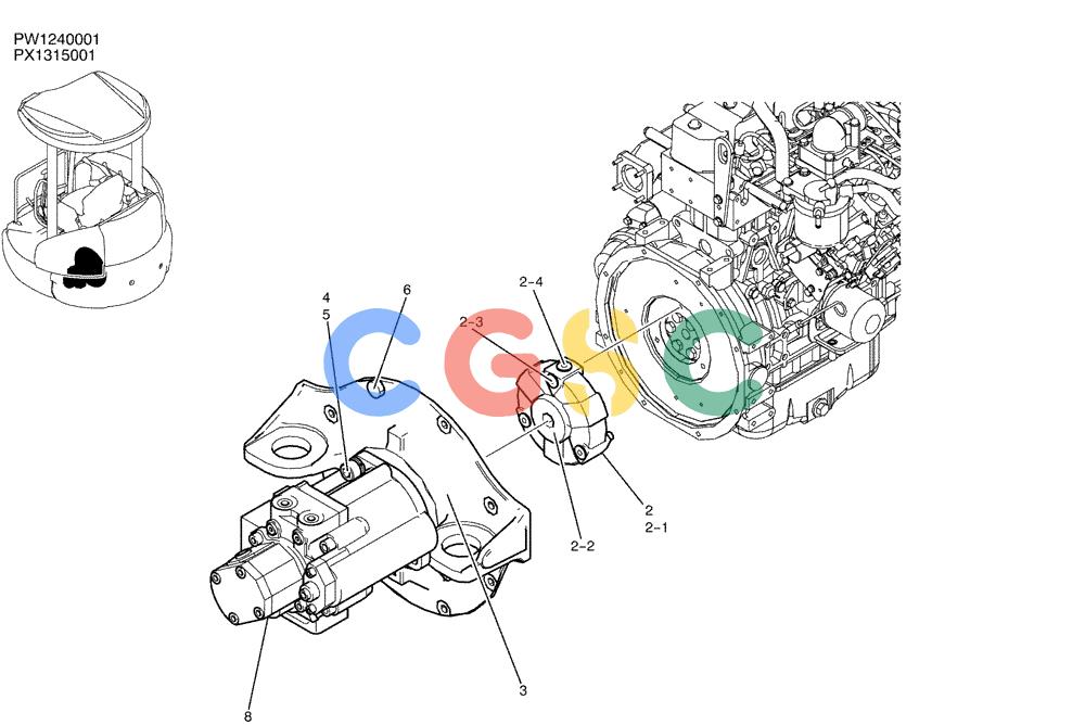 纽荷兰零件查询(E35SR) - COMPACT CRAWLER EXCAVATOR ASN PX13-15001 (N6TN61732) (NA) (1/06-) (05-006) - POWER TAKE-OFF ASSY (COOLER) New Holland Constructuion