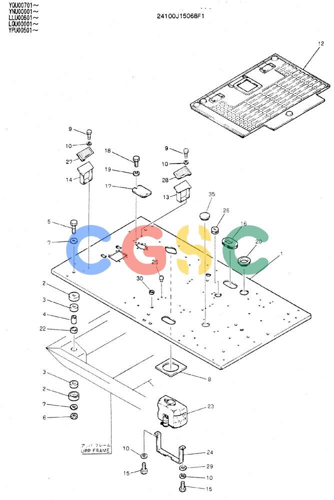 神钢零件查询(MD240C) - EXCAVATOR ASN LLU00601 (1/80-12/06) (02-003) - FLOOR PLATE ASSY Kobelco