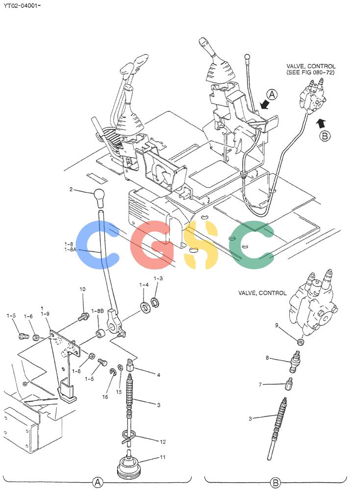 神钢零件查询(DOZER) - ATTACHMENT - SK70SR-1E EXCAVATORS ASN YT02-04001 (1/04-12/04) (01-010[01]) - CONTROL LINES, REMOTE Kobelco