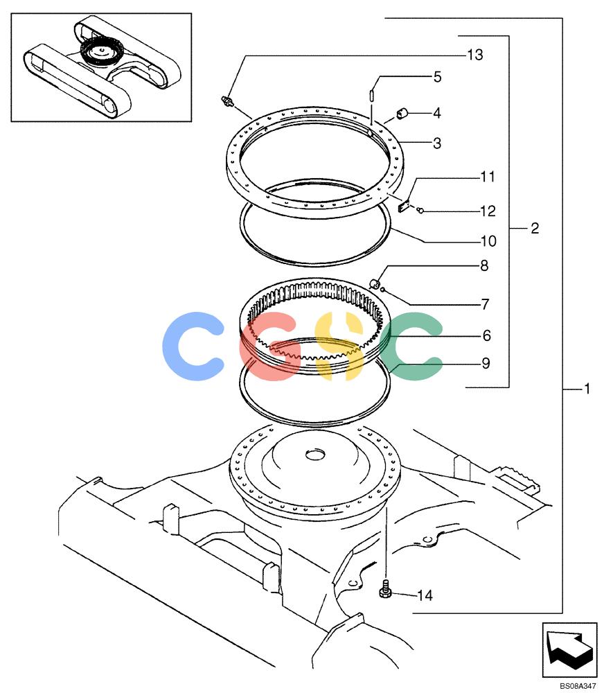 纽荷兰零件查询(EH215) - CRAWLER EXCAVATOR (9/03-) (09 -01[00]) - TURNTABLE BEARING New Holland Constructuion