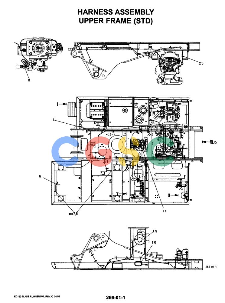 神钢零件查询(ED190LC-6E) - BLADE RUNNER EXCAVATOR/DOZER BTW YL03U0136 - YL03U0292 (1/05-12/06) (01-076[01]) - HARNESS ASSEMBLY UPPER FRAME (STD) Kobelco