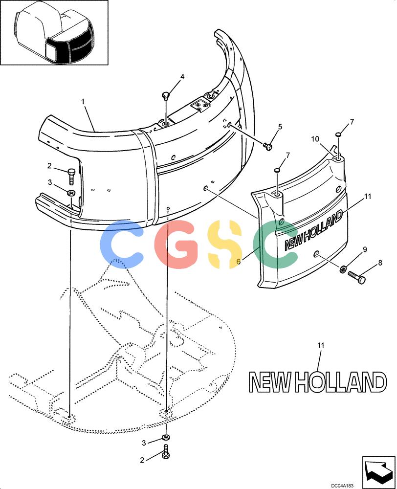 纽荷兰零件查询(E130) - CRAWLER EXCAVATOR (N.A.) (1/06-) (09 -04[00]) - COUNTERWEIGHT New Holland Constructuion