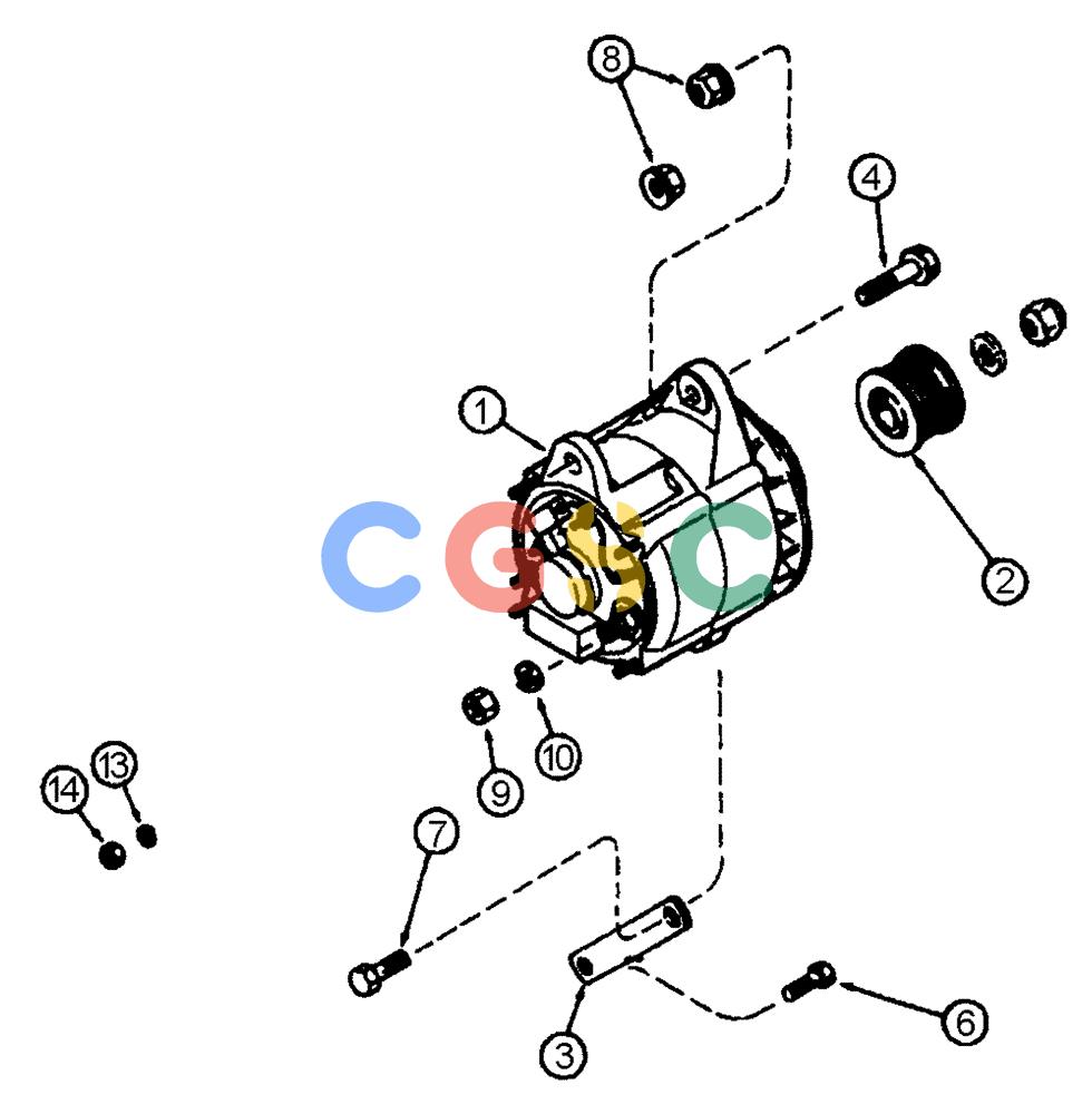 凯斯零件查询(FLX3330B) - FLOATER (12/99-9/02) (02-064) - ALTERNATOR GROUP (FLX3300B CASE ENGINE) Case Agriculture