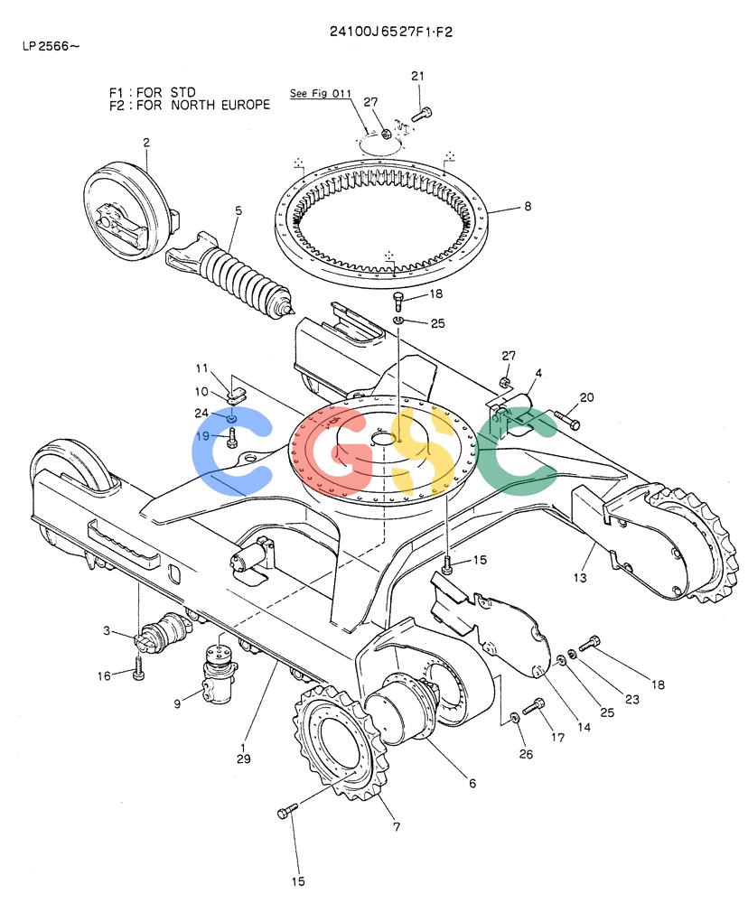 神钢零件查询(K905LC) - MARK II EXCAVATOR BTW YP1001 - YP1281 (1/87-12/03) (06-002) - INSTAL, LOW (P/N 24100J6527F1) Kobelco