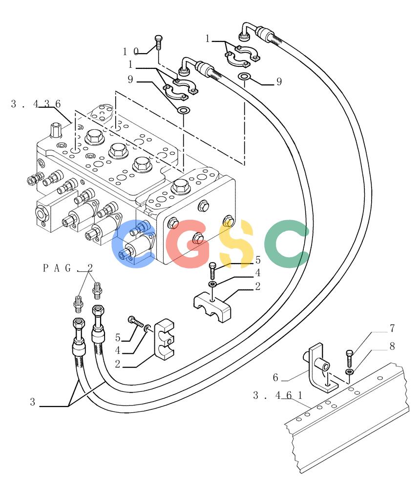 纽荷兰零件查询(DC180PS) - CRAWLER DOZER (11/00-) (3.440[02]) - LIFT CYLINDERS PIPING - VERSION (02-03) New Holland Constructuion