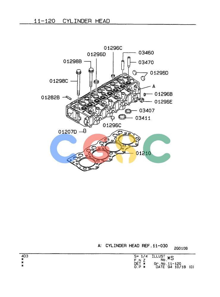 神钢零件查询(ED190LC-6E) - BLADE RUNNER EXCAVATOR/DOZER BTW YL03U0136 - YL03U0292 (1/05-12/06) (11-120) - CYLINDER HEAD Kobelco