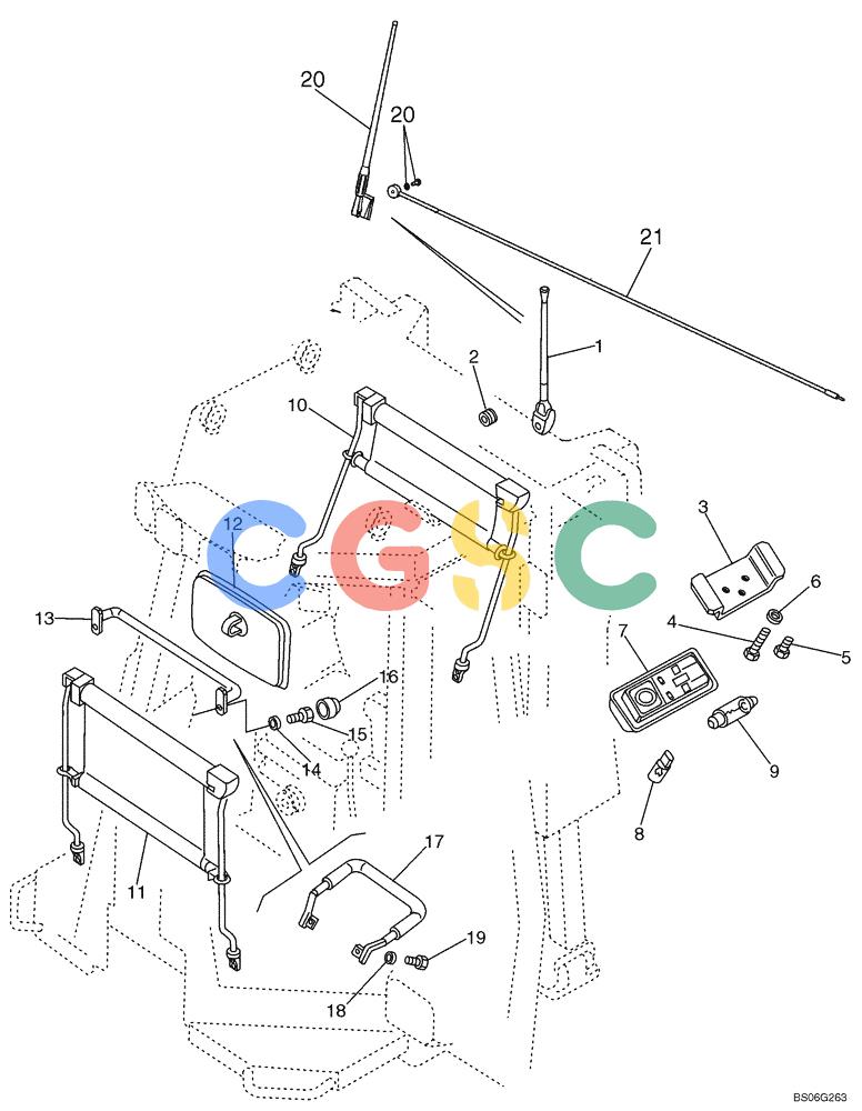 纽荷兰零件查询(D75) - CRAWLER DOZER - NA (1/06-) (09-34) - CAB - MIRROR, SUN SHADE, GRAB HANDLE, DOME LAMP, ANTENNA (SIAC CAB WITH STATIONARY SIDE REAR WINDOW) New Holland Constructuion