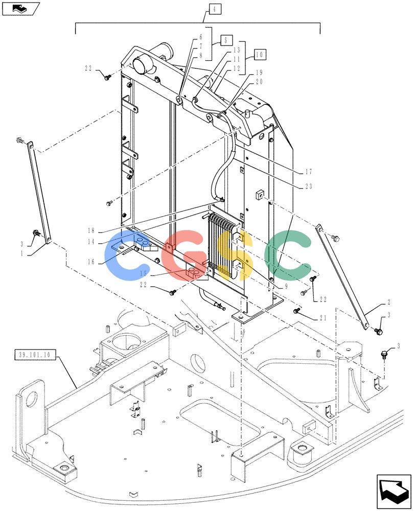 神钢零件查询(ED160 BLADE) - HYDRAULIC EXCAVATOR - ASN LH02-01501 (9/12-12/13) (10.400.BE[01]) - RADIATOR INSTALL Kobelco