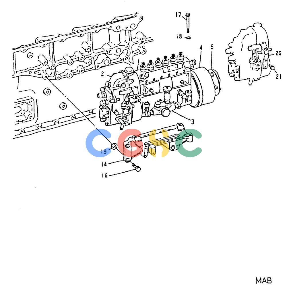 神钢零件查询(6D22-TC) - MITSUBISHI DIESEL ENGINE - K912, K912LC, & K916 (1/83-12/06) (03-001) - FUEL INJECTION PUMP GENERAL 040-130A Kobelco