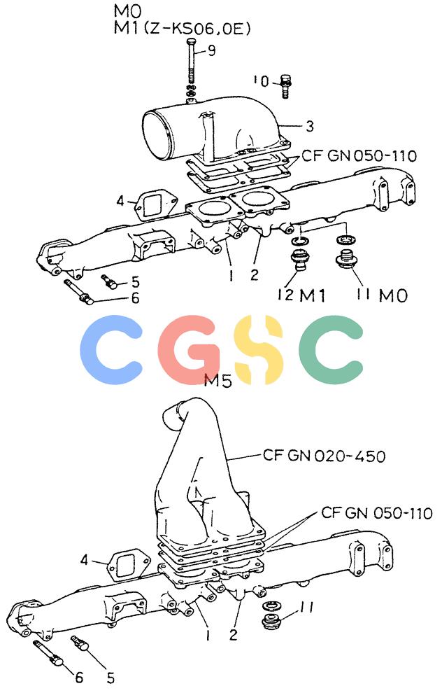 神钢零件查询(6D22CT) - MITSUBISHI DIESEL ENGINE - K909A, K910, K912 & K935 (1/76-12/06) (01-015) - INLET MANIFOLD Kobelco