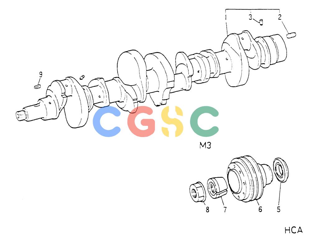 神钢零件查询(6D16-T) - MITSUBISHI DIESEL ENGINE - K907 & MD180LC (1/87-12/06) (01-016) - CRANKSHAFT & PULLEY Kobelco