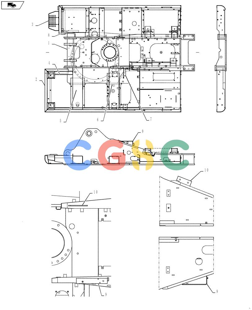 神钢零件查询(SK170 ACERA M-9) - CRAWLER EXCAVATOR - TIER 3 NON-REGULATED (1/12-12/13) (39.101.AC) - FRAME, ASSY, UPPER Kobelco