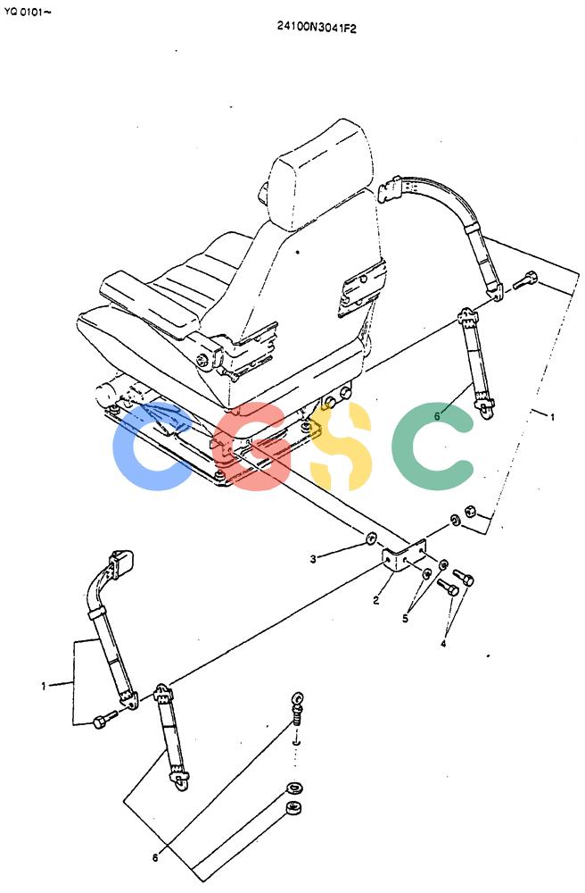 神钢零件查询(MD200BLC) - EXCAVATOR BTW YQ0101 - YQ0564 (1/80-12/06) (08-004) - BELT ASSY, SEAT Kobelco