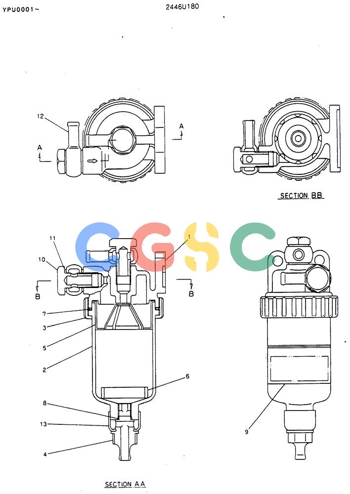 神钢零件查询(MD140BLC) - EXCAVATOR BTW YPU0001 - YPU0300 (1/80-12/06) (05-007) - FILTER ASSY Kobelco