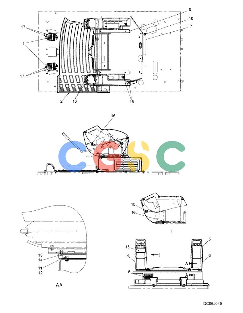 纽荷兰零件查询(E215B) - CRAWLER EXCAVATOR - TIER 3 (NA) - ASN N7DA21001 (1/07-) (1.025[00]) - CONTROL, OPERATORS (YN03M00137F1) New Holland Constructuion