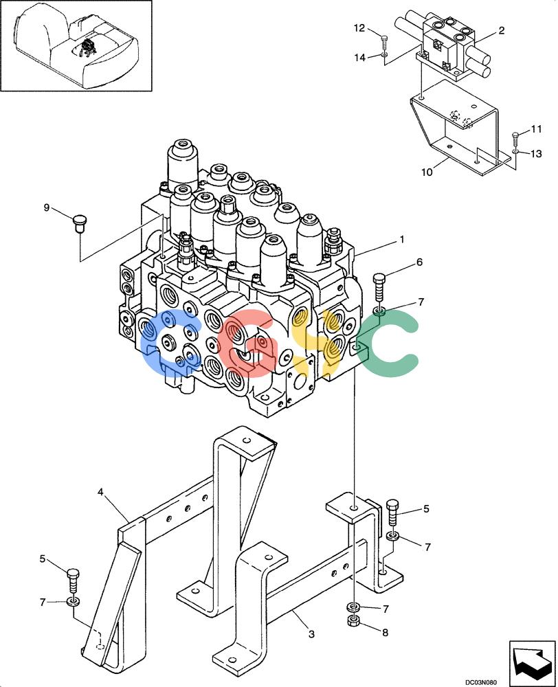 纽荷兰零件查询(EH160) - CRAWLER EXCAVATOR (9/03-) (08 -62[00]) - VALVE MOUNTING New Holland Constructuion