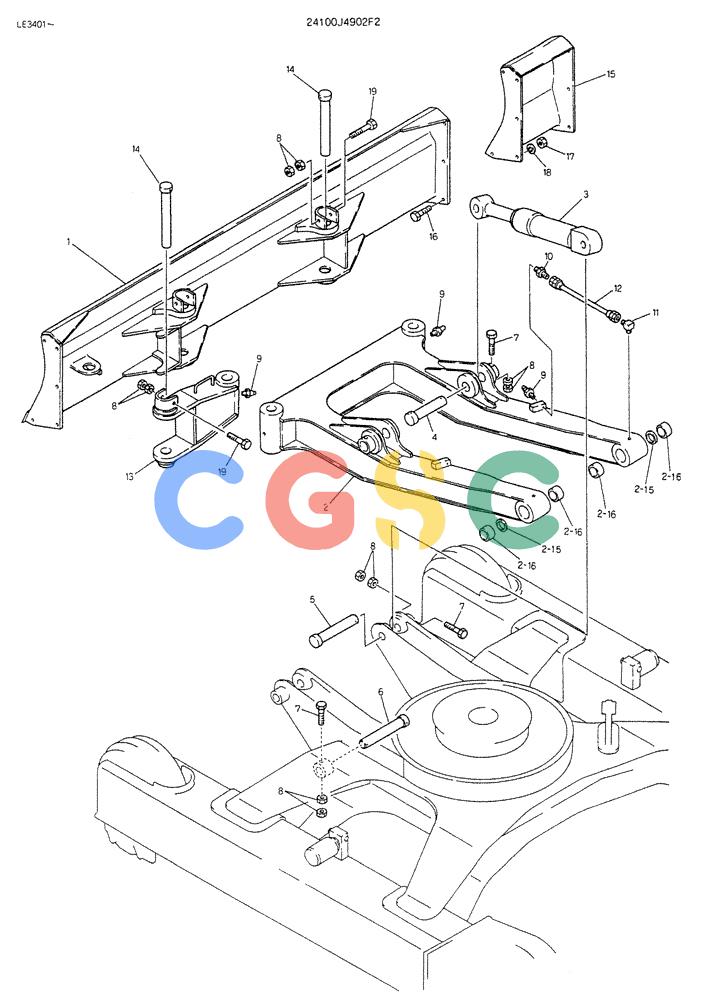 神钢零件查询(K903B) - EXCAVATOR ASN LE3401 (1/85-12/03) (05-013) - BLADE ASSY P/N 24100J4902F2 Kobelco