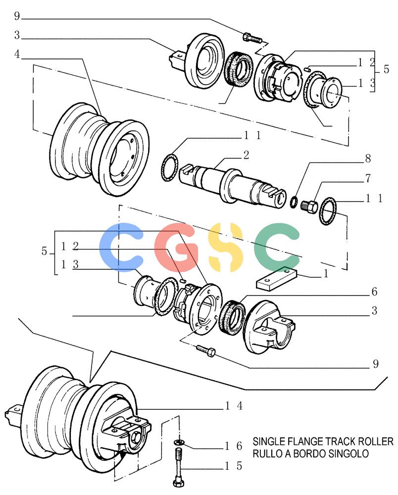 纽荷兰零件查询(FD145) - CRAWLER DOZER (N.A. VERSION) (10/98-) (2.345[01]) - TRACK ROLLERS New Holland Constructuion