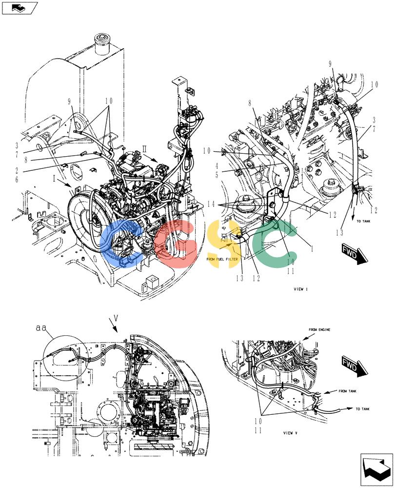 纽荷兰零件查询(E80BMSR) - COMPACT CRAWLER EXCAVATOR ASN LF06-04501 (NBTA18037) (01-012[00]) - FUEL LINES New Holland Constructuion