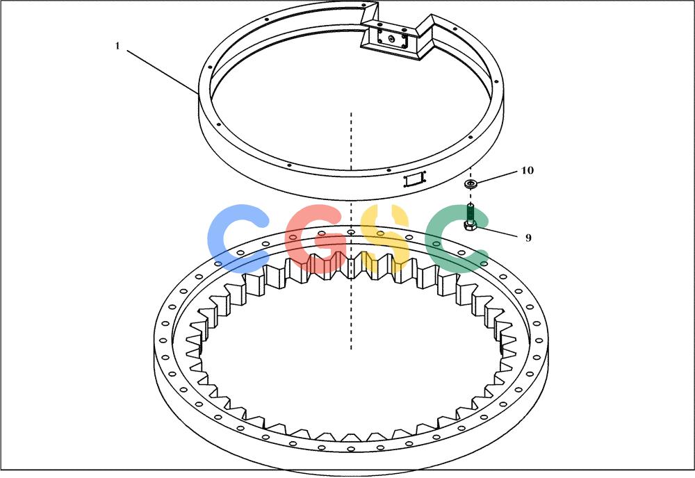 纽荷兰零件查询(EC270) - CRAWLER EXCAVATOR (7/00-) (36.510[001]) - COVER SWING BEARING INSTALL.MATERIAL (S/N 727002-UP) New Holland Constructuion