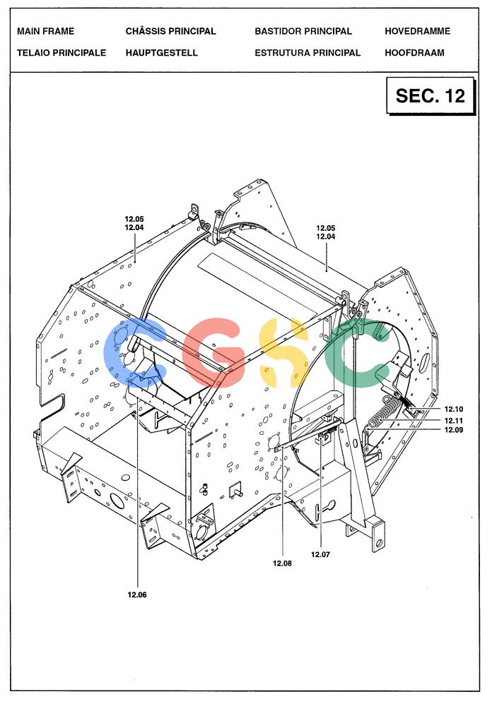 凯斯零件查询(RBX341) - SILAGE PACK ROUND BALER (3/03-12/05) (12.00A[01]) - SECTION LIST 12 - MAIN FRAME Case Agriculture