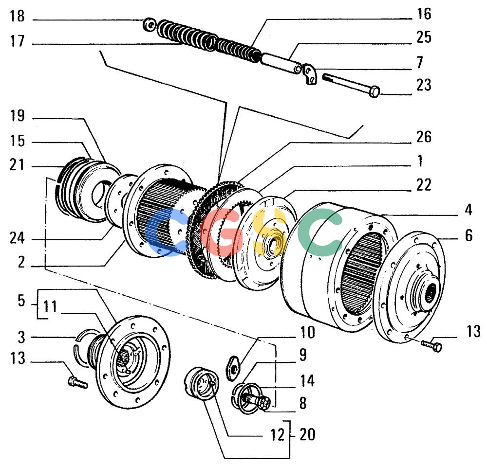 纽荷兰零件查询(FD14E) - CRAWLER DOZER (1.2770[006]) - REAR TRANSMISSION-STEERING CLUTCH New Holland Constructuion