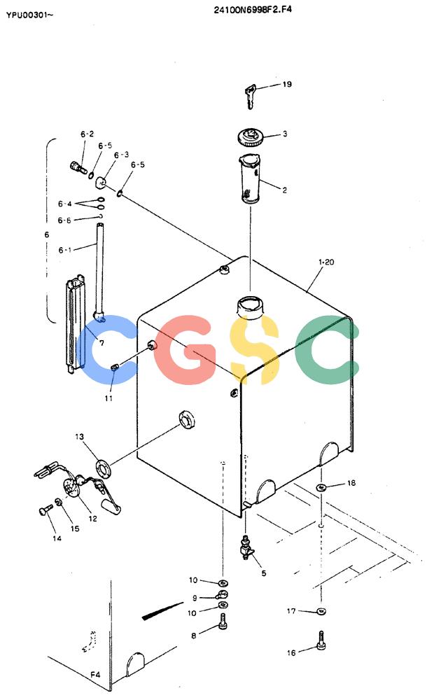 神钢零件查询(MD140C) - EXCAVATOR BTW YPU0301 - YPU0500 (1/80-12/06) (01-006) - TANK ASSY, FUEL Kobelco