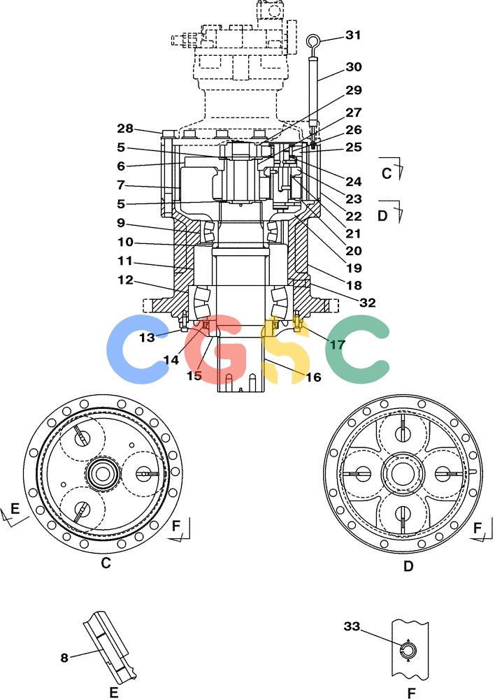 纽荷兰零件查询(E805) - CRAWLER EXCAVATOR (1/05-) (06-009-00[01]) - SWING REDUCTION GEAR New Holland Constructuion