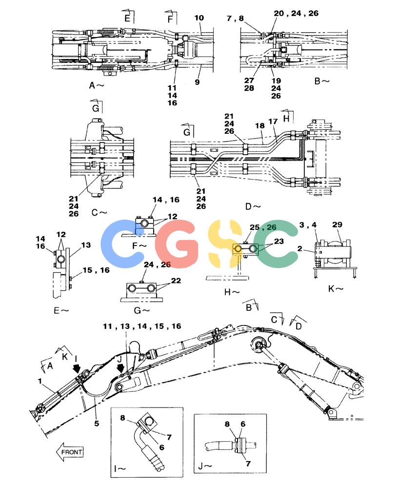 纽荷兰零件查询(E805) - CRAWLER EXCAVATOR (1/05-) (08-045-02[01]) - HYDRAULIC CIRCUIT - BUCKET CYLINDER - DIPPER 4,44 M New Holland Constructuion