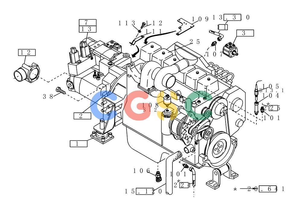 纽荷兰零件查询(EC215) - CRAWLER EXCAVATOR (11/99-) (13.011[004]) - MOTOR MOUNTING PARTS (S/N 721690-UP) New Holland Constructuion