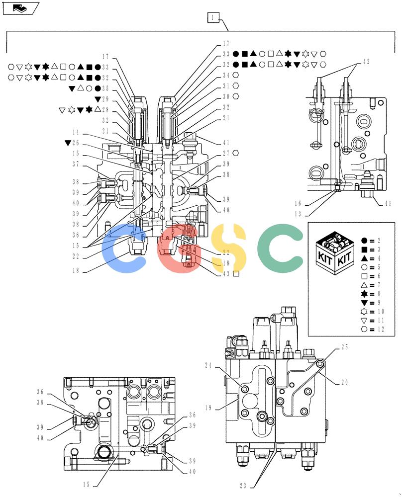 神钢零件查询(ED160 BLADE) - HYDRAULIC EXCAVATOR - ASN LH02-01501 (9/12-12/13) (35.359.AB[05]) - CONTROL VALVE ASSY Kobelco