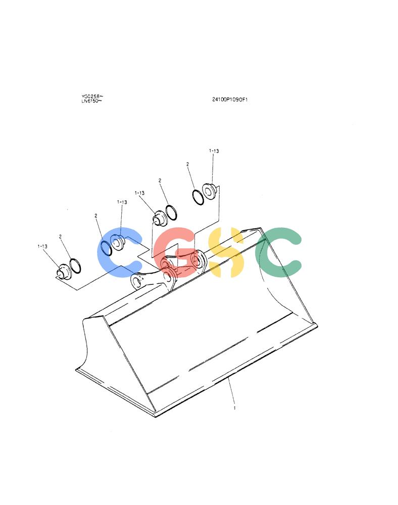 神钢零件查询(K907CLC) - EXCAVATOR BTW YG0101 - YG0500 (1/85-12/03) (09-017) - BUCKET ASSY,FINISHING Kobelco