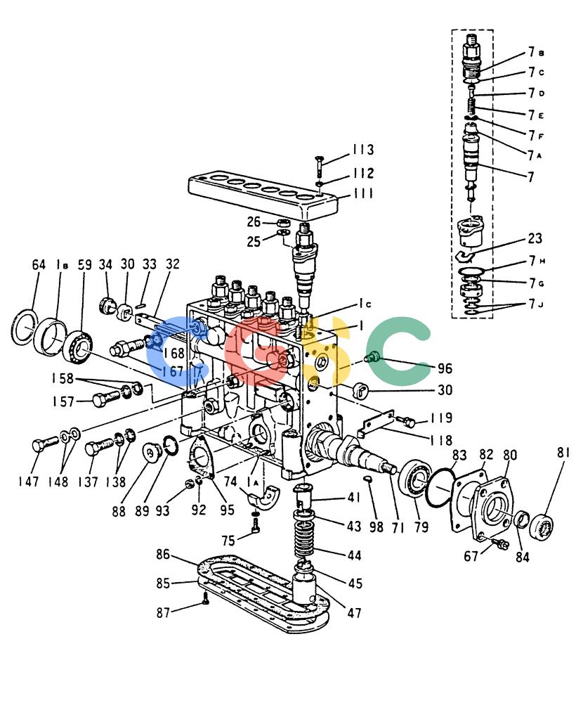 神钢零件查询(6D22-TC) - MITSUBISHI DIESEL ENGINE - K909A, K912A, K916, & K935 (1/76-12/06) (03-004) - INJECTION PUMP (INNER PARTS) Kobelco