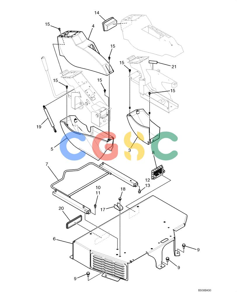 纽荷兰零件查询(E70BSR) - COMPACT CRAWLER EXCAVATOR BTW YT05-15001 - 18000 (NA) (4/08-) (02-26-00[02]) - CONTROLS, OPERATORS (YT03M00064F1), PAGE 2 OF 2 New Holland Constructuion