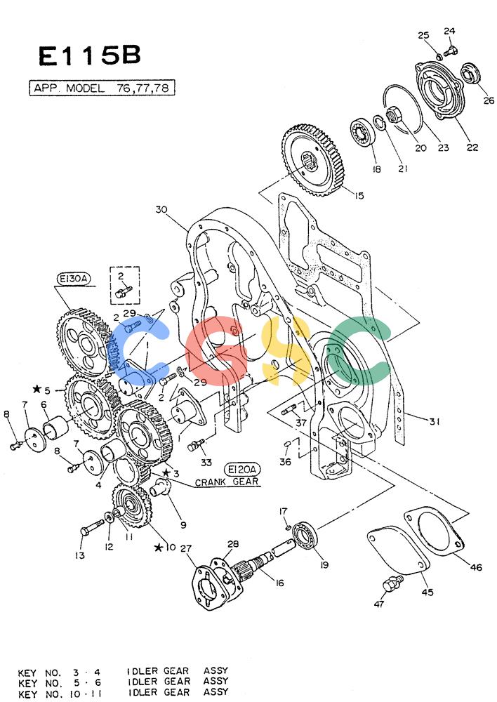 神钢零件查询(NE6(T)04) - NISSAN DIESEL ENGINE (1/86-12/98) (02-001[02]) - GEAR TRAIN Kobelco