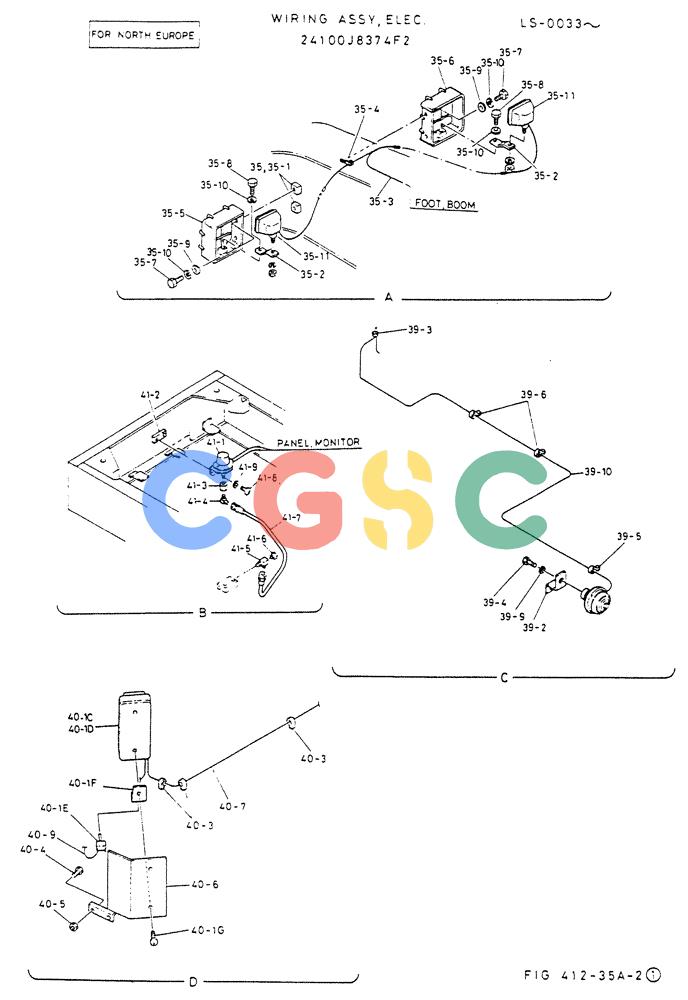 神钢零件查询(K916LC) - EXCAVATOR ASN YS0119 (1/87-12/03) (05-026[02]) - WRING ASSY, ELEC-P/N 24100J8374F2 Kobelco