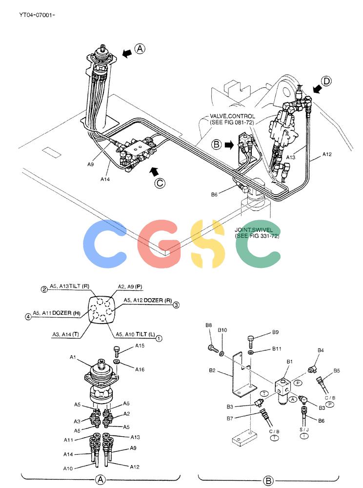 神钢零件查询(DOZER) - ATTACHMENT - SK70SR-1E & SK70SR-1ES ASN YT04-07001 (1/04-12/04) (01-013[01]) - CONTROL LINES, REMOTE (PTPA DOZER) Kobelco